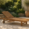 Teak.nl Ligbed Robuust op wiel