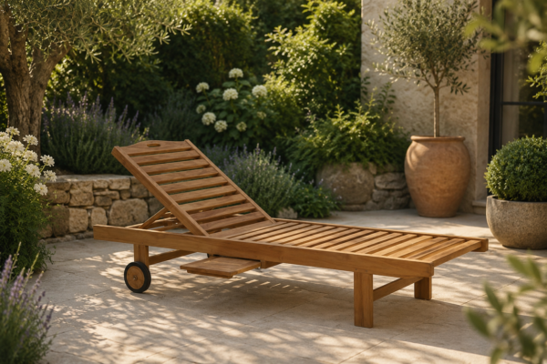 Teak.nl Ligbed Robuust op wiel