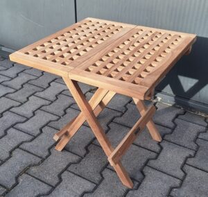 Teak.nl Tuin Bijzet Klaptafeltje met gaten 50x50