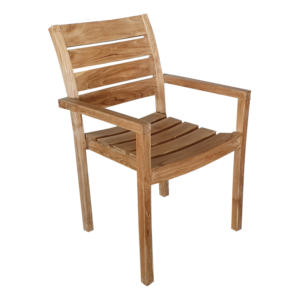 Gili Tuin Stapelstoel Teak met armleuningen