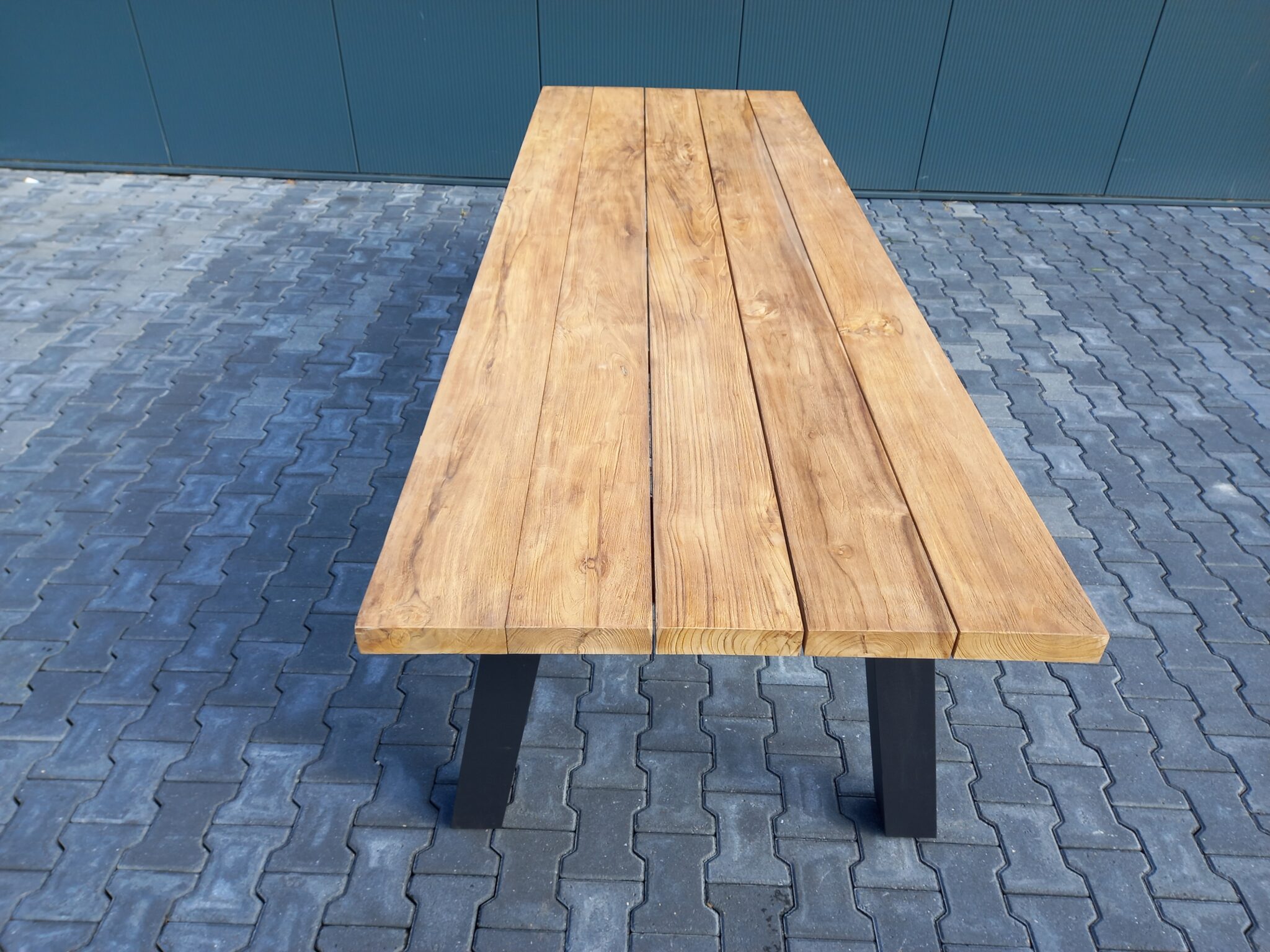 Teak Tuintafel Massief 260x100 Aluminium Poot Teak Nl