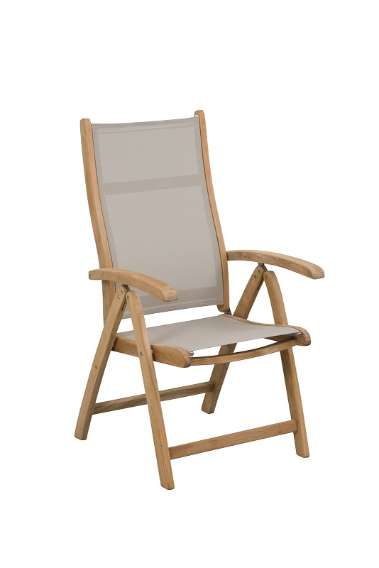 Caldo Tuinset 5-delig verstelbare stoel | 160cm Stella tafel – taupe