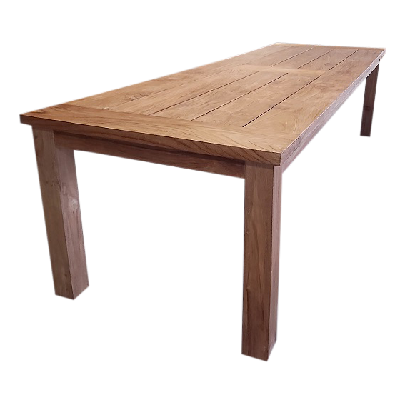 Robuuste Teak Tuinset 9 delig Tuintafel 300 cm Gili stapelstoelen