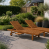 Teak.nl Ligbed Robuust op wiel