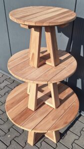 Teak.nl  Tuin Bijzettafel set van 3 rond