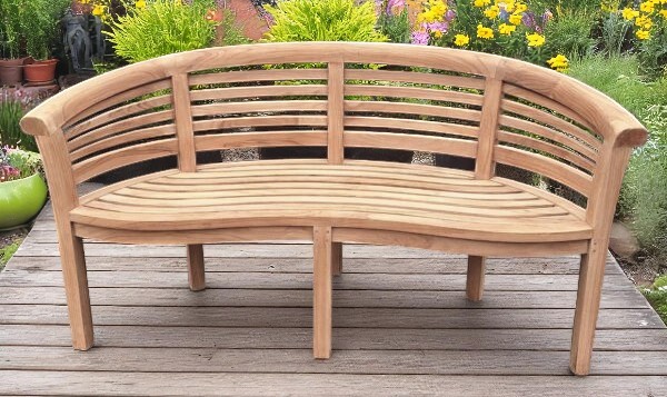 Bananenbank Teak 160cm horizontale lat
