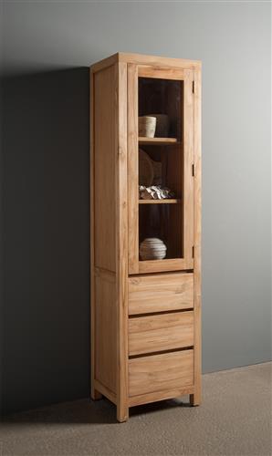 Teak vitrinekast Corona 50cm