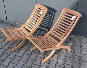 Teak Lazy Chair Inklapbaar Set van 2